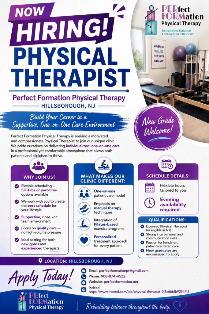 job opportunity at PERfect FORMation Physical Therapy